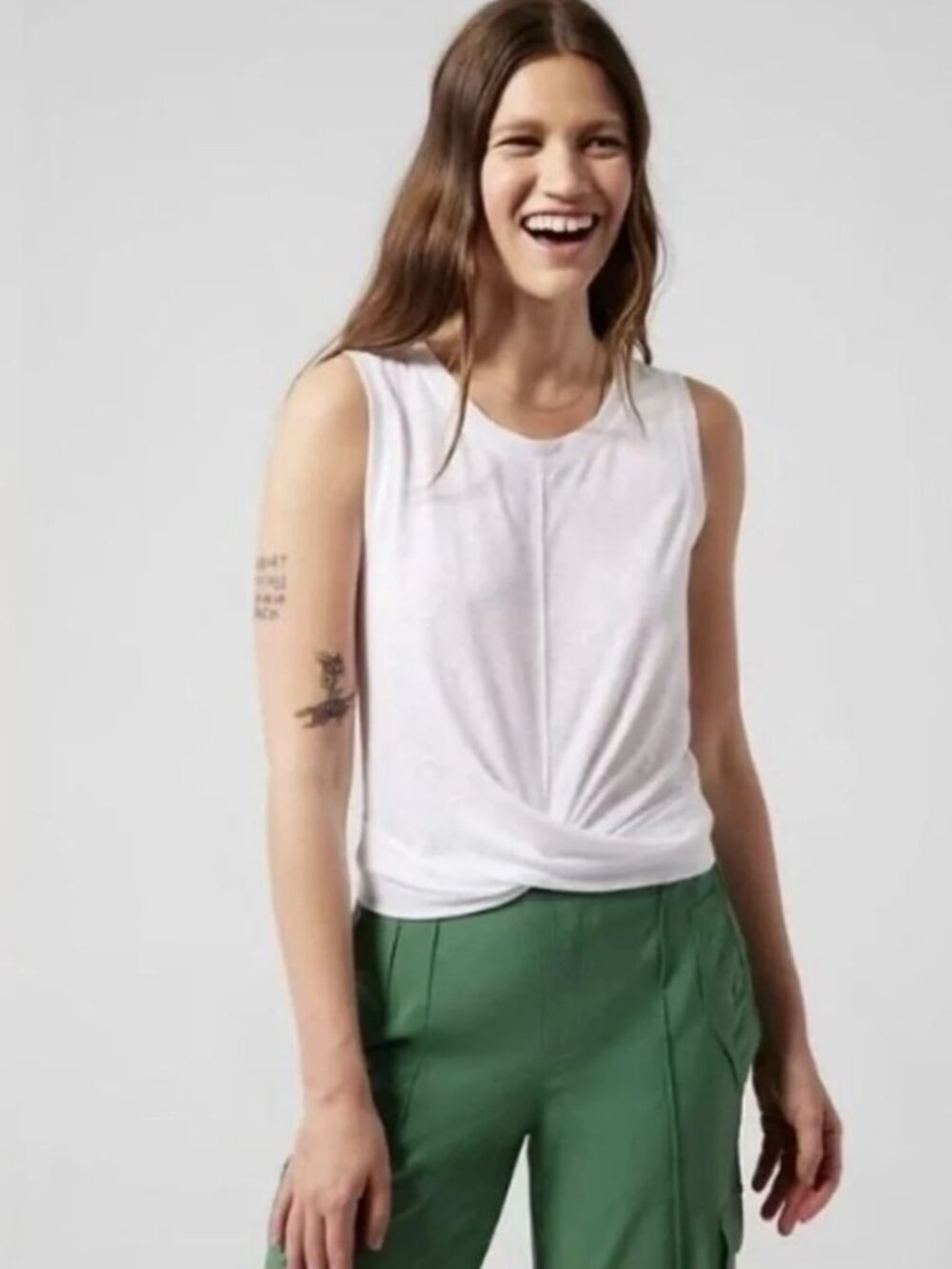 NWT Athleta Breezy Twist Tank |  Fitted| Crop | White | Size M |